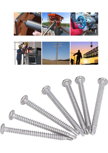 Kendiliğinden Sondaj Vida Çeşitleri, 50 Adet Deforme Olmayan Kompakt Çapraz Yuvarlak Başlı Kendiliğinden Sondaj Vida Seti Ahşap Işleri Için Güçlü Pas Korumalı 410 Paslanmaz Çelik (Yurt Dışından)