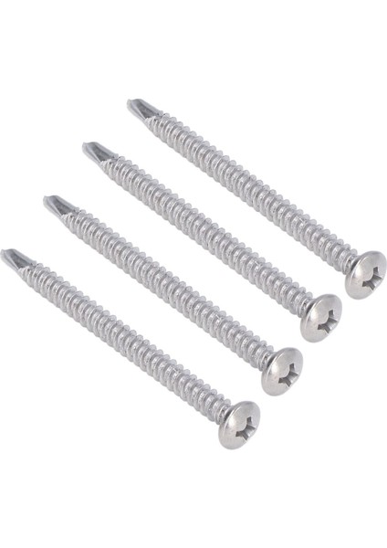 Kendiliğinden Sondaj Vida Çeşitleri, 50 Adet Deforme Olmayan Kompakt Çapraz Yuvarlak Başlı Kendiliğinden Sondaj Vida Seti Ahşap Işleri Için Güçlü Pas Korumalı 410 Paslanmaz Çelik (Yurt Dışından) modelleri