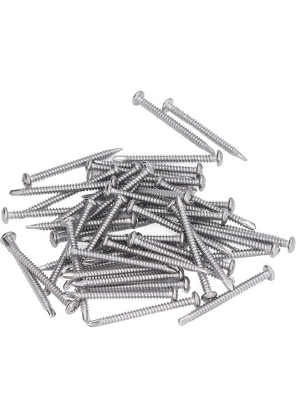 Kendiliğinden Sondaj Vida Çeşitleri, 50 Adet Deforme Olmayan Kompakt Çapraz Yuvarlak Başlı Kendiliğinden Sondaj Vida Seti Ahşap Işleri Için Güçlü Pas Korumalı 410 Paslanmaz Çelik (Yurt Dışından) indirimleri