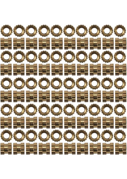 Yuvarlak Uçlu Gömülü SOMUNLAR-200(+/-%2) x Tırtıllı Somunlar-Pirinç Tonu (Yurt Dışından)