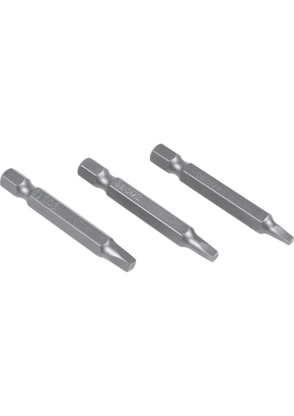 3 Adet 50MM 1/4 Inç Altıgen Kare Uçlar Kare Başlı Tornavida Uçları Seti (Yurt Dışından)