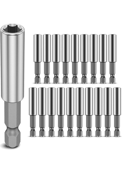 Yedek Yedek Parça Aksesuarları 20 Adet Manyetik Uzatma Soketi Matkap Ucu, 1/4 Inç Hex Shank Hızlı Bırakma Matkap Ucu Genişletici Adaptör (Yurt Dışından)