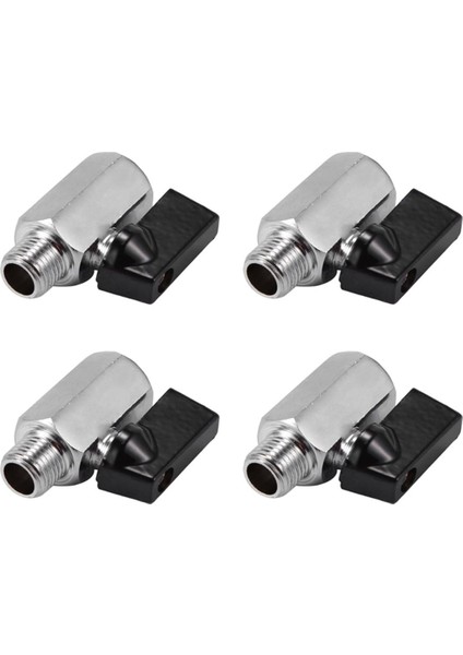 4x Krom Pirinç 1/4 Inç Bsp Küresel Vana Konuları Dokunun Erkek - Dişi Hava Kompresörü Hortumu (Yurt Dışından)