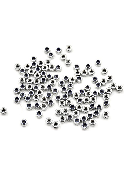 100 Adet M3 x 0.5mm Paslanmaz Çelik Nylock Naylon Ekleme Altıgen Kendinden Kilitlemeli Somunlar (Yurt Dışından)