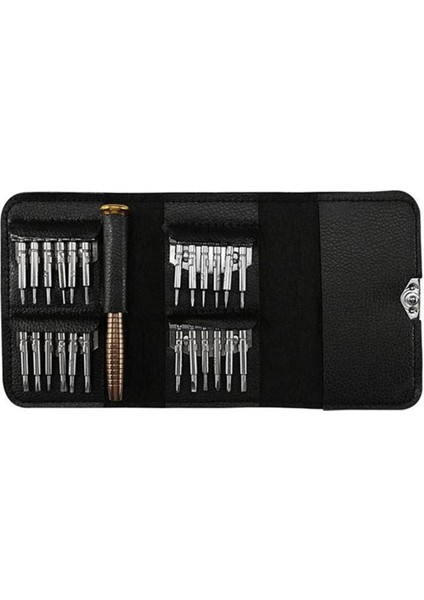 25-In-1 Çok Fonksiyonlu Deri Kılıf Manuel Tornavida Bit Seti Aksesuarları Cep Telefonu Dizüstü Bakım Aracı (Yurt Dışından)
