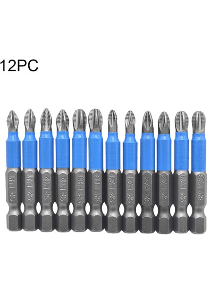 12 Adet Kaymaz Manyetik Ph1 Ph2 Ph3 Pz1 Pz2 Pz3 Elektrikli Tornavida Matkap Ucu (Yurt Dışından)
