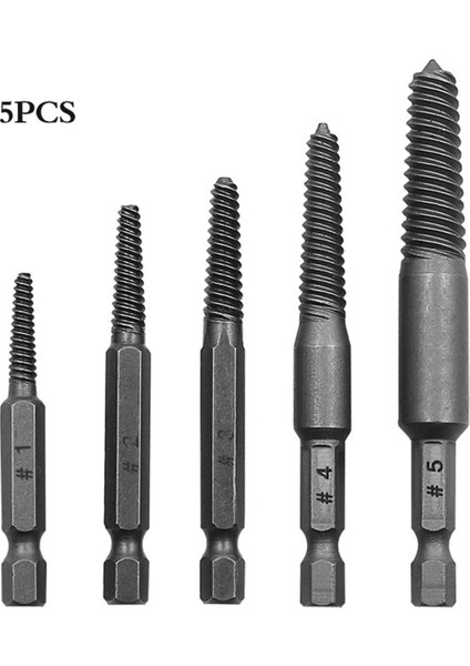 5 Adet Vida Çıkarıcı Merkezi Matkap Uçları Kılavuz Seti Kırık Hasarlı Cıvata Sökücü Sevıch (Yurt Dışından)