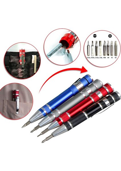 Çok Işlevli 8 In 1 Cep Hassas Mini Tornavida Kalem Onarım El Aletleri Seti Katmanı (Yurt Dışından) fırsatları