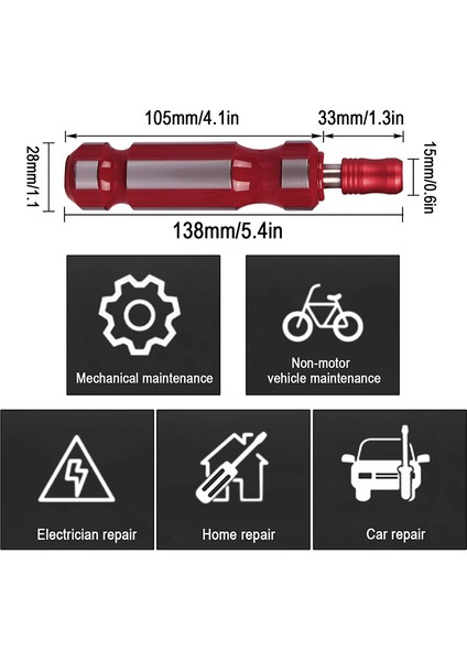 Sürücü Ucu Tutucusu-1 x Tornavida Sapı-Kırmızı (Yurt Dışından) fırsatları