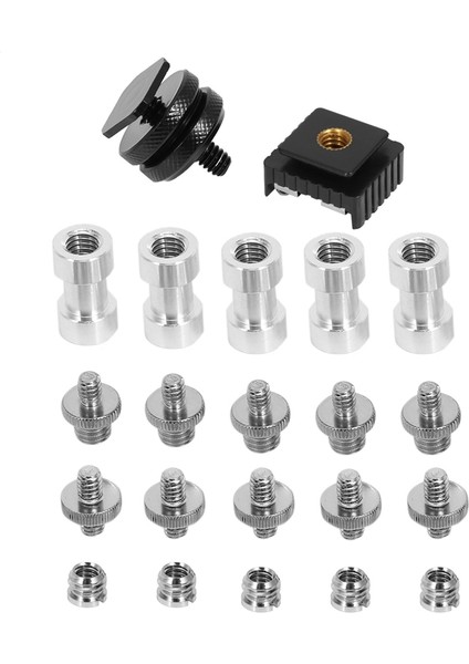 Kamera Vidası, 22 Adet 1/4 Inç ve 3/8 Inç Dönüştürücü Dişli Vidalar Adaptör Dağı Kamera Sıcak Ayakkabı Montajı - Kamera/tripod/monopod/ışık Standı Için 1/4 Set (Yurt Dışından) fiyatları