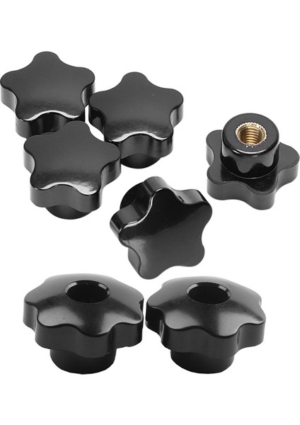 5 Adet M8 Dişi Konu 32MM Yıldız Kafa Sıkma Somunları Topuzu Kavrama Kolu ve 2 Adet M8 x 50MM Çap Konu Sıkma Yıldız Topuzu (Yurt Dışından)
