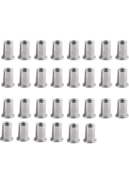 30 Adet Düz Kafa Kör Perçin Somunları Paslanmaz Çelik Metrik Konu Ekleme Somunu Nutsert Vida Kör Perçin Somunu Seti (M5) (Yurt Dışından)