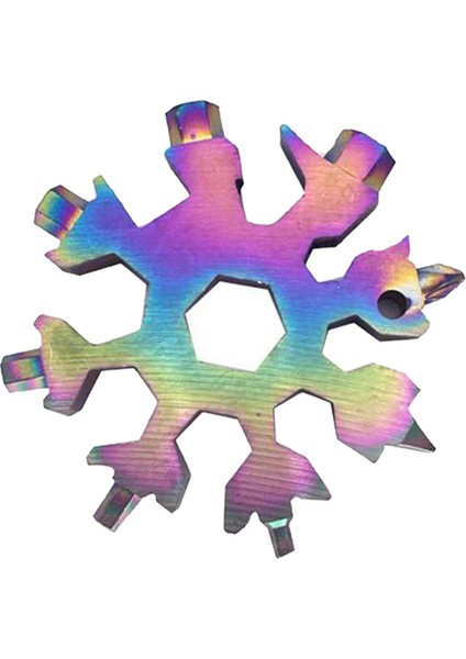 Kar Tanesi Anahtarlık Altıgen Tornavida Çok Amaçlı Şişe Açacağı Siyah (Yurt Dışından)