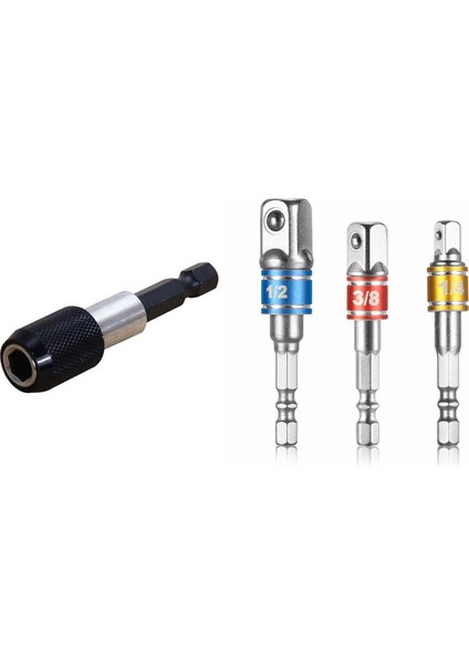 3 Adet Hex Matkap Güç Bit Soket Sürücü Adaptörü ile 1/4 Inç Darbe Sürücü Hex Shank (Yurt Dışından)