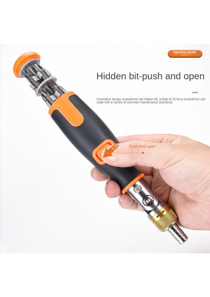 Çok Açılı Özel Şekilli Toplu Başlı Tornavida 10'u 1 Arada Tornavida Seti Turuncu (Yurt Dışından) modelleri