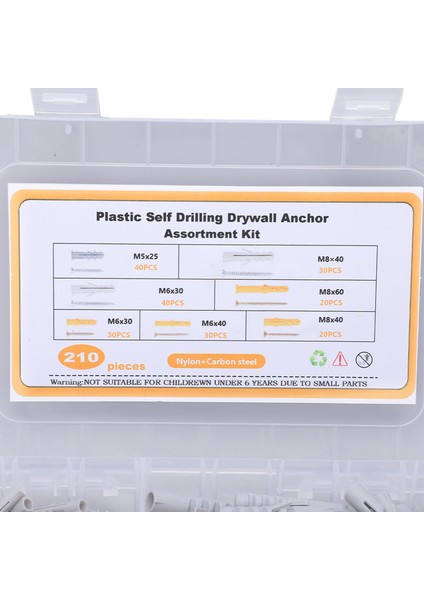 Duvar Ankraj Vidaları Seti, Perde Için Saklama Kutusu ile Çapraz Kendinden Vuran Vida Seti Düz Kafa (Yurt Dışından) fiyatları