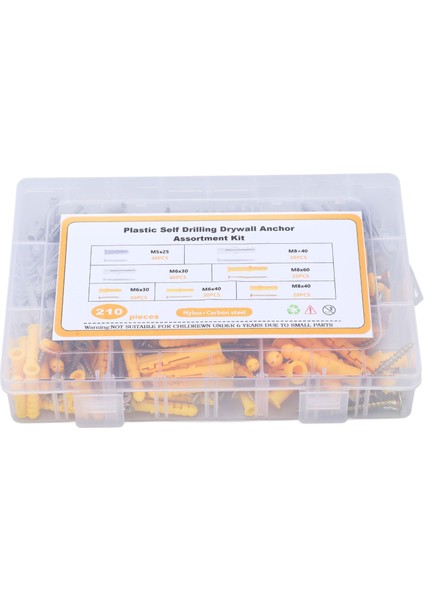 Duvar Ankraj Vidaları Seti, Perde Için Saklama Kutusu ile Çapraz Kendinden Vuran Vida Seti Düz Kafa (Yurt Dışından) modelleri