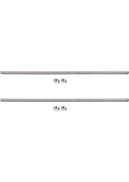 2x 320MM x M8 Paslanmaz Çelik Dişli Çubuk Stok Çubuğu Gümüş Ton (Yurt Dışından)