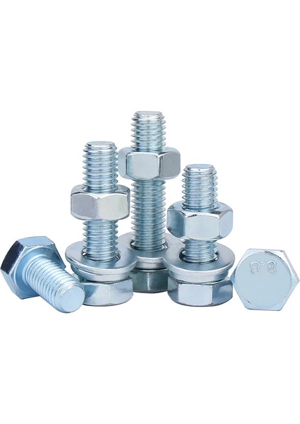 M5M6M8M10M12-M24 Sınıf 8.8 Galvanizli Altıgen Cıvata Seti Komple Vida Somunu Cıvata Kombinasyonu (Yurt Dışından) modelleri