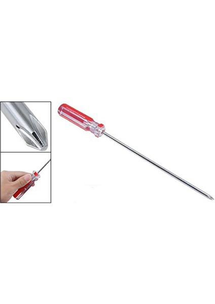 6mm Philips Uçlu Uzun Tornavida El Aleti Kırmızı + Şeffaf (Yurt Dışından)