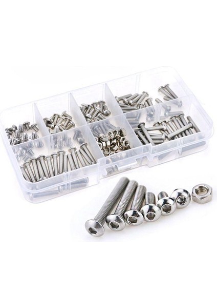 230 Adet M3 Paslanmaz Çelik Altıgen Altıgen Sürücü Düğme Kafası Soket Kapak Cıvata Vidalar Somun Çeşitler Kiti (M3) (Yurt Dışından) fiyatları