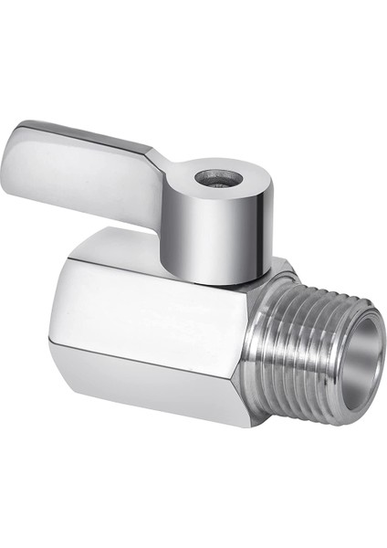Duş Başlığı Kapatma Vanası, 304 Paslanmaz Çelik Mini Küresel Vana Npt Dişli (1/2 Inç Erkek x 1/2 Inç Kadın), 1 Paket (Yurt Dışından)