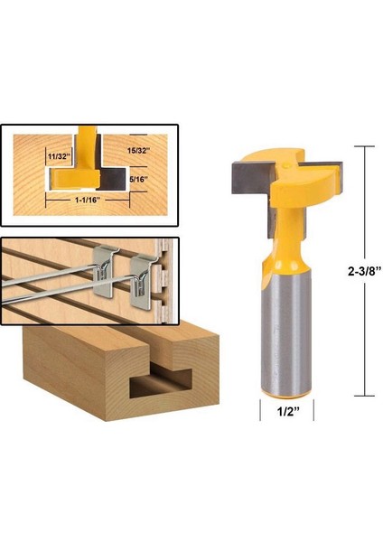1/2 Inç Şaft Yönlendirici Bit T-Yuvası ve T-Track Planya Zıvana Kesici Alet (Yurt Dışından) fiyatları