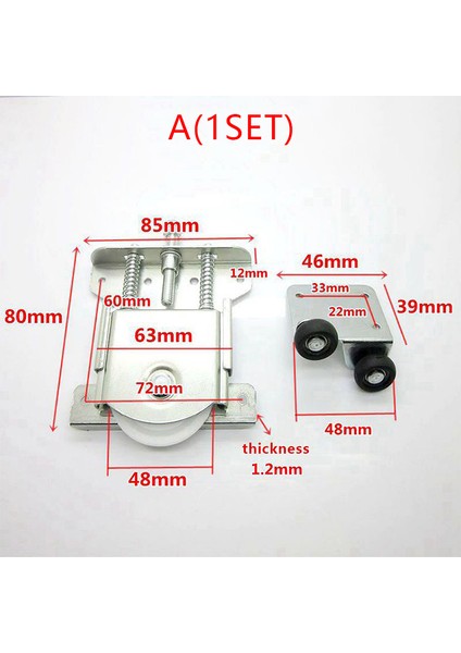 Ağır Dolap Sürgülü Kapı Kasnağı Asılı Tekerlekli Dolap Sürgülü Kapı Silindiri Yüzeye Monte Tekerlek Parça Yuvası Aksesuarları (Yurt Dışından)