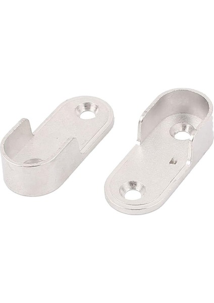 Oval Gardırop Asma Ray Çubuk Uç Braketi Desteği Gümüş Ton Çifti (Yurt Dışından)