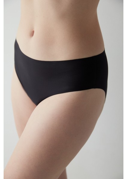 Siyah Regular Period Slip Külot