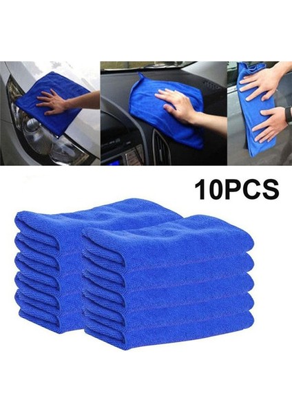 10 Adet Mikrofiber Araba Temizlik Havlusu Otomobil Motosiklet Yıkama Cam Ev Temizlik Küçük Havlu (Yurt Dışından)