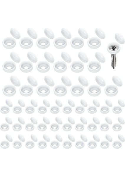 Menteşeli Vidalı Kapak Kapakları, 100 Adet Plastik Vida Koruma Kapakları, Katlanır Vidalı Geçmeli Kapaklar Yıkayıcı Çevirme Üstleri C (Yurt Dışından) fiyatları