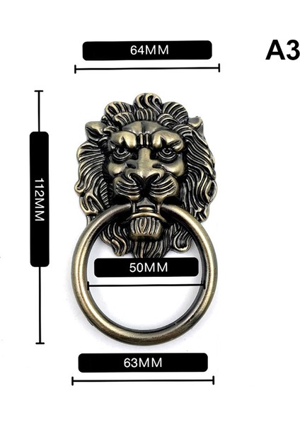 Topuzlar ve Çeker Yeni Antik Bronz Aslan Kafası Dresser Çekmece Dolap Kapı Kolları Kolları Kapı Tokmağı Için Çeker (Yurt Dışından) fiyatları