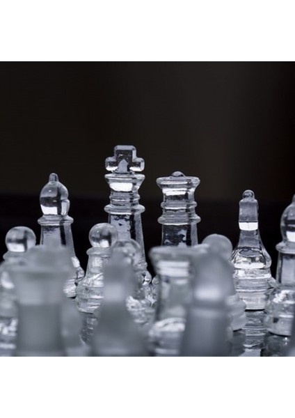 Glass Chess Cam Satranç Takımı (25 cm x 25 Cm)