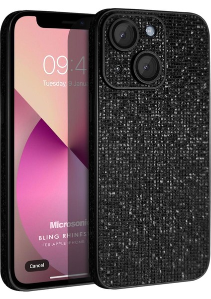Apple iPhone 14 Plus Kılıf Bling Rhinestones Siyah