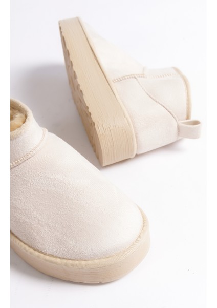 Kalın Tabanlı Yuvarlak Burunlu Kürklü Kısa Kadın Bot fırsatları