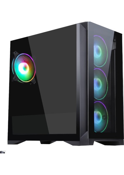 Frısby FC-9450G Moro 750W 80+ Bronze Siyah Dual-Ring Rgb Fan Mid Tower Atx Kasa