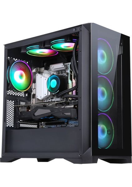 Frısby FC-9450G Moro 750W 80+ Bronze Siyah Dual-Ring Rgb Fan Mid Tower Atx Kasa