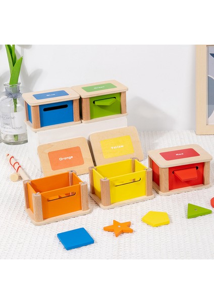 Ahşap Oyuncaklar Geometrik Şekil Eşleşen Renk Sınıflandırması Bilişsel Bozuk Para Kutusu Erken Eğitim Oyuncakları (Yurt Dışından)