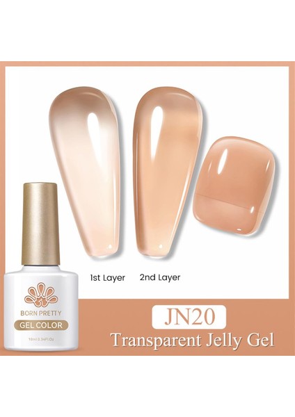 Born Pretty 10ml Jelly Nude Seri Kalıcı Oje Jn20 (56347)