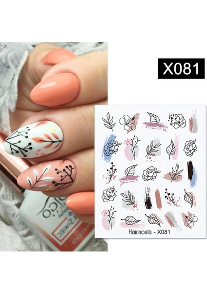 Su Transferli Nail Art Sticker X081 (52340-1) modelleri