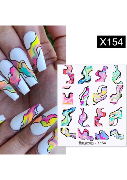 Su Transferli Nail Art Sticker X154 (55344-9) modelleri