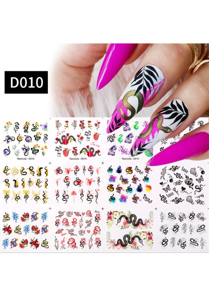 Su Transferli Nail Art Sticker D010 (52377-2)