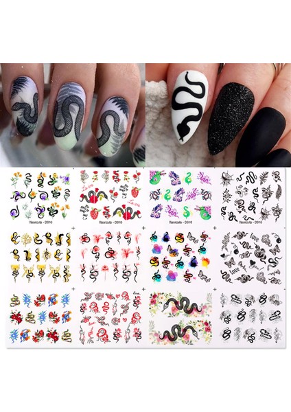 Su Transferli Nail Art Sticker D010 (52377-2)