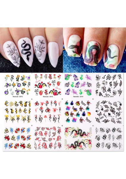 Su Transferli Nail Art Sticker D010 (52377-2)