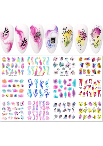 Su Transferli Nail Art Sticker D012 (52377-4)