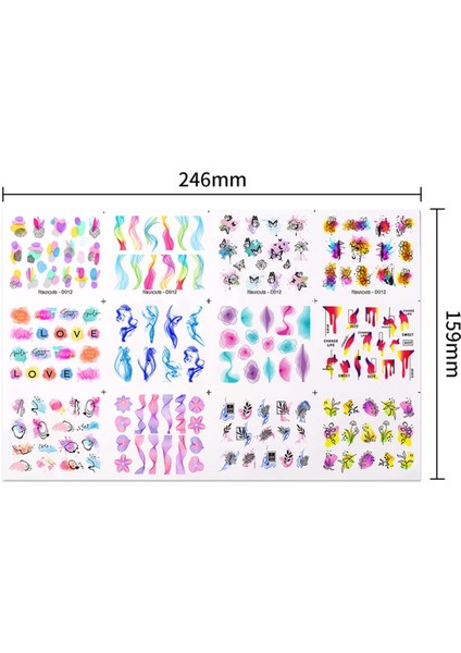 Su Transferli Nail Art Sticker D012 (52377-4)