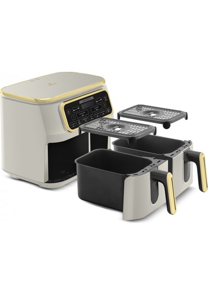 Air Pro Cook Duo Tandır Xxxl 4+4 Litre Airfryer Stargold 8 Kişilik