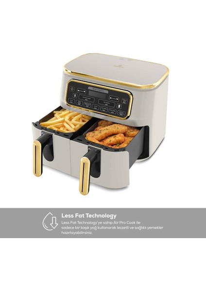 Air Pro Cook Duo Tandır Xxxl 4+4 Litre Airfryer Stargold 8 Kişilik