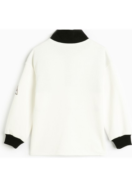 Sweatshirt Dik Yaka Yarım Fermuarlı Uzun Kollu Baskılı Renk Kontrastlı fırsatları